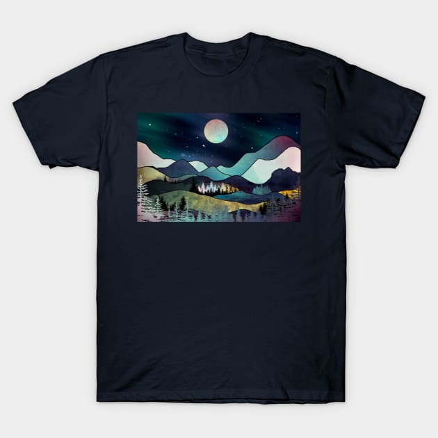 Starry night in the mountains T-Shirt by redwitchart